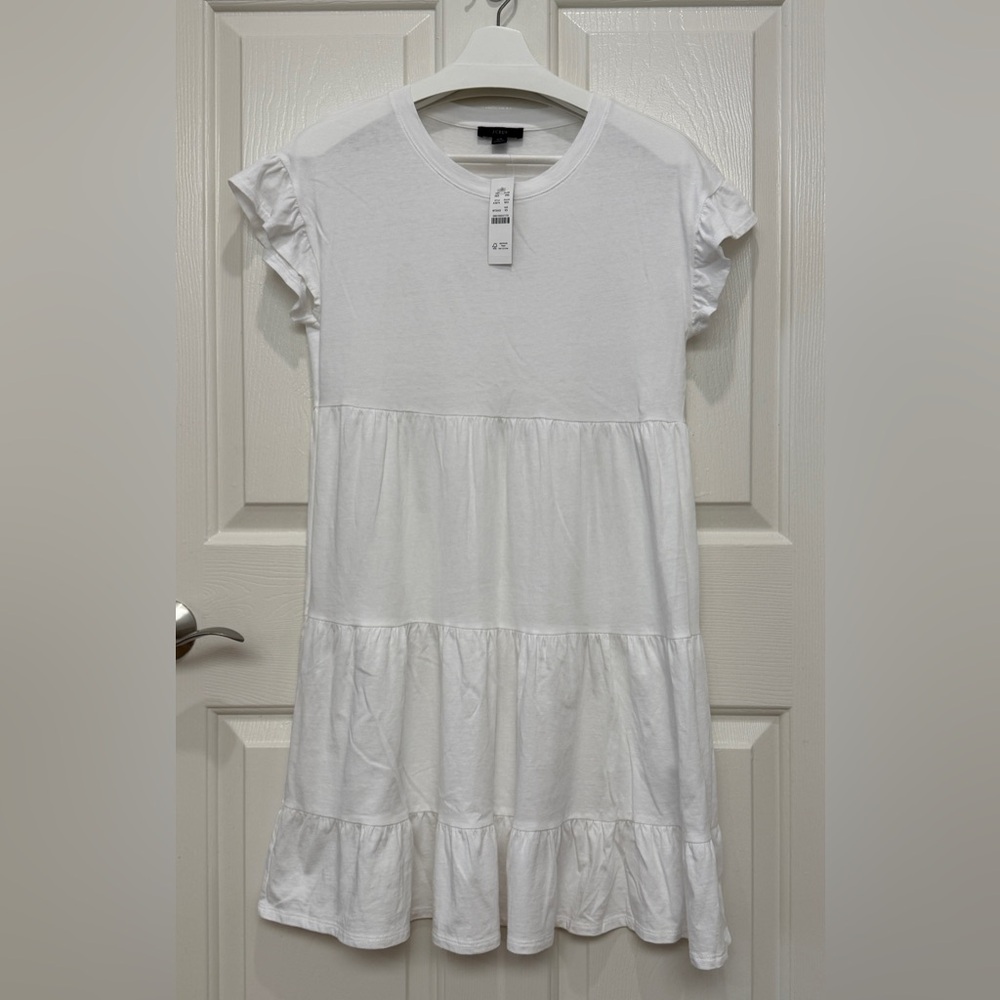 J Crew Tiered dress in broken-in jersey